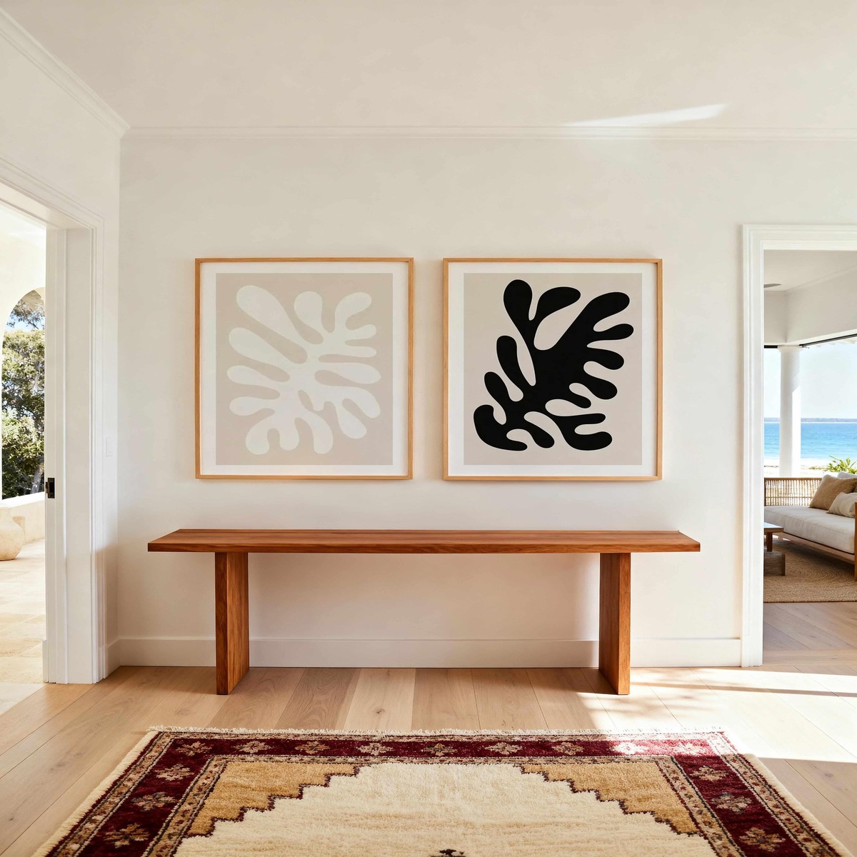 Organic Shapes I II Art Print Set of 2 Matching Wall Art