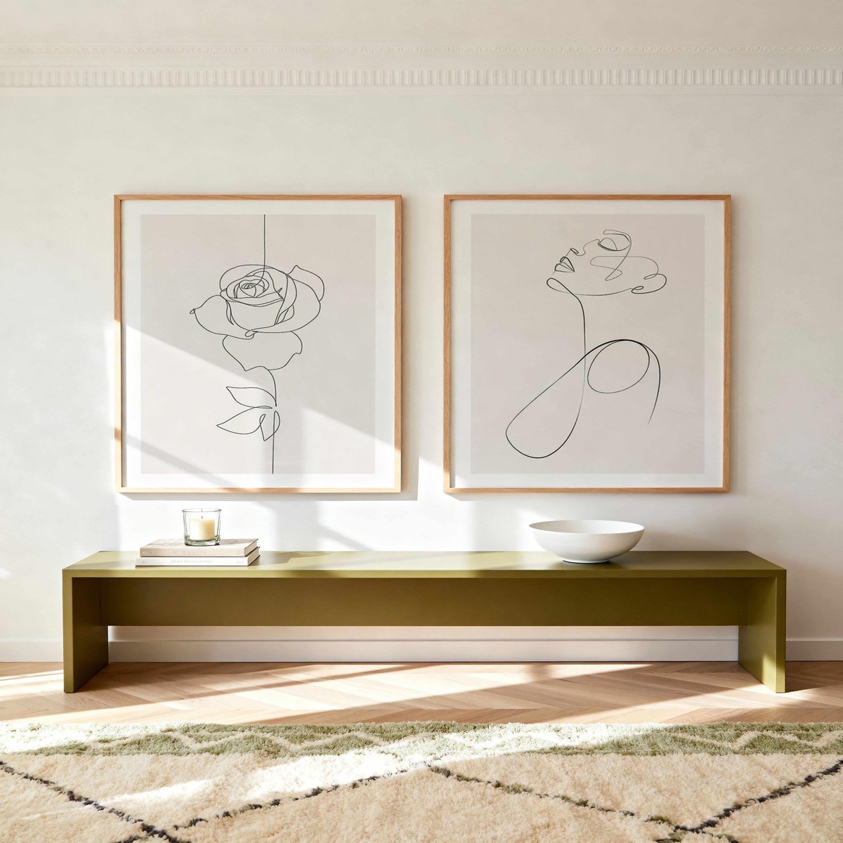 Line Figure IV V Art Print Set of 2 Matching Wall Art