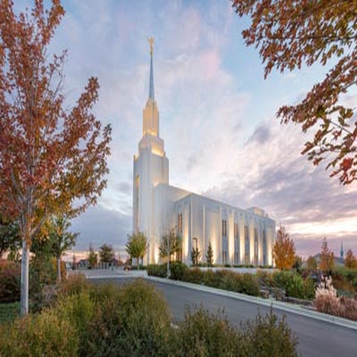 Twin Falls Temple - Evening by Robert A Boyd