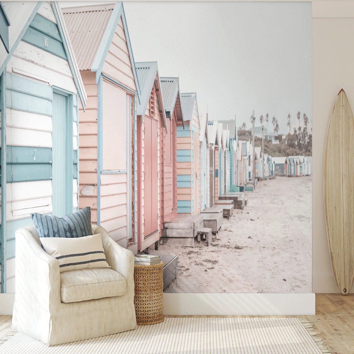 Bleached Brighton Beach Melbourne Photo Mural Wallpaper