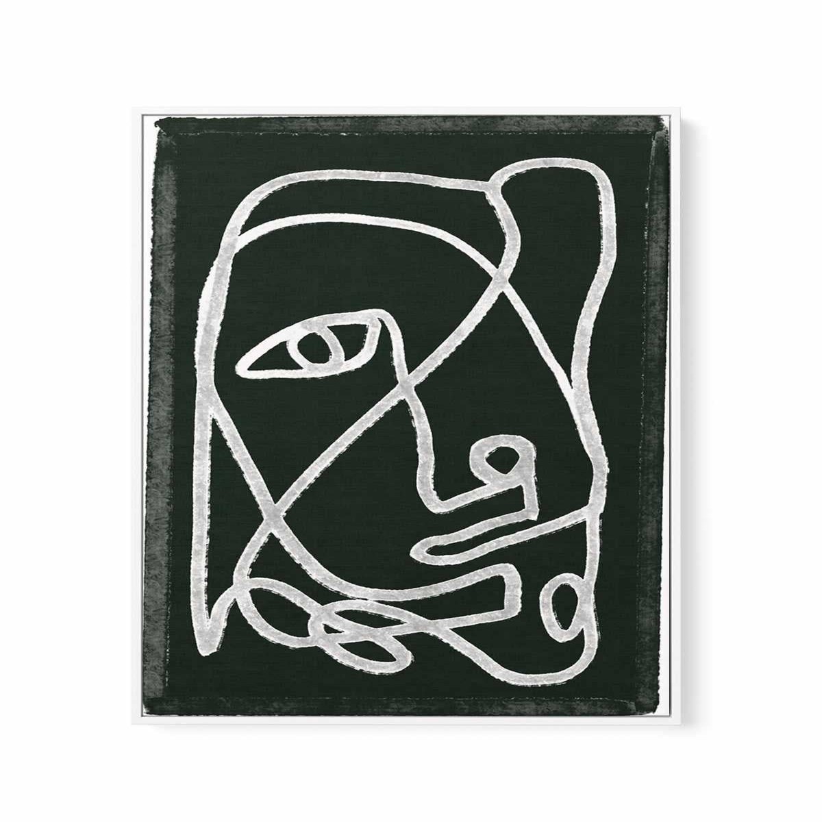 Abstract Lined Black by Sharyn Bursic Framed Canvas Art Print