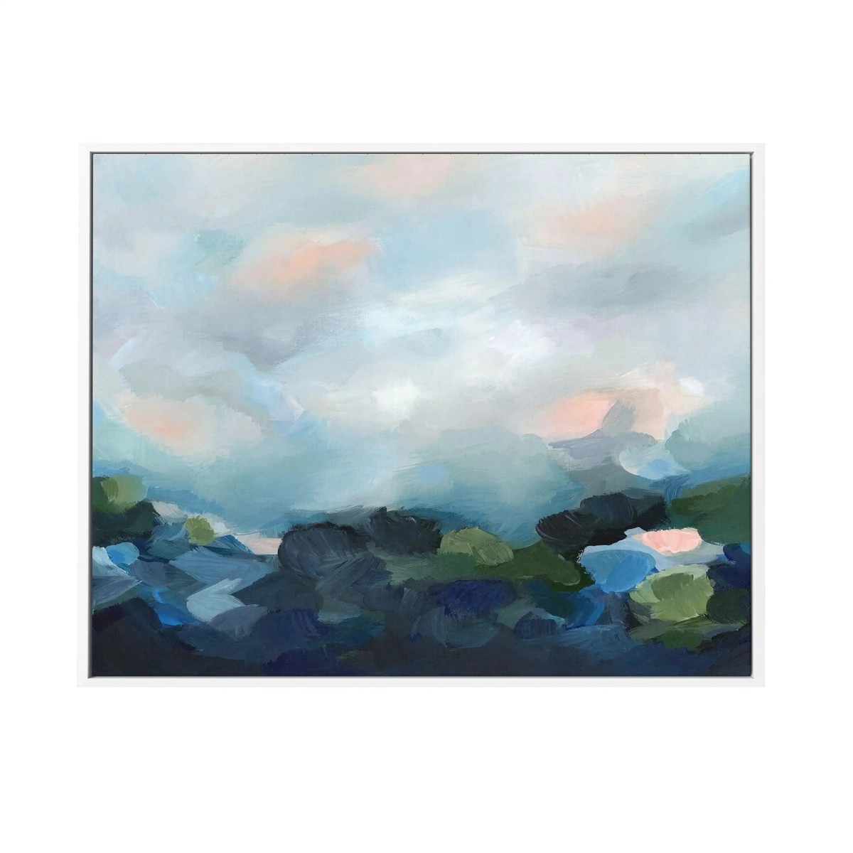 Abstract Seaview Framed Canvas Art Print
