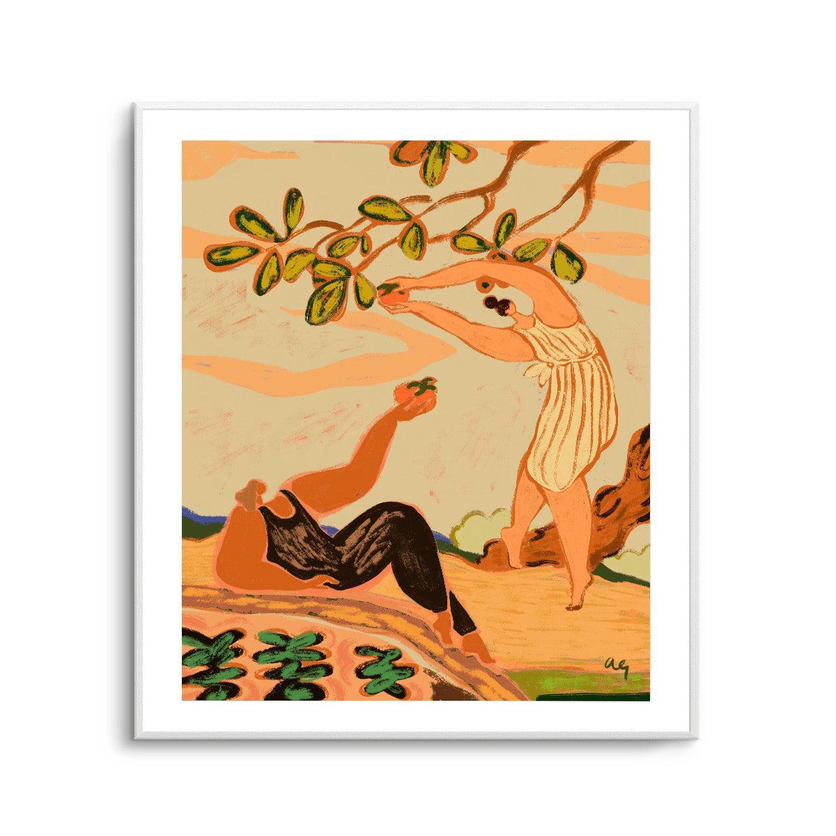 A Pair of Persimmons by Arty Guava Art Print