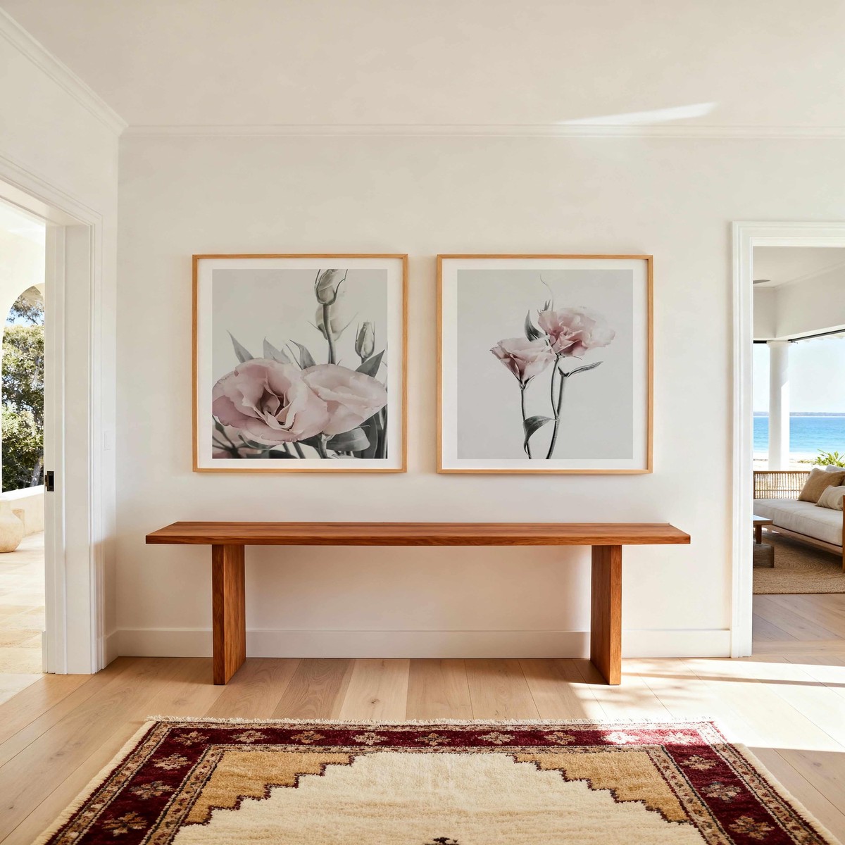 Pink Lisianthus I III Art Print Set of 2 Matching Wall Art