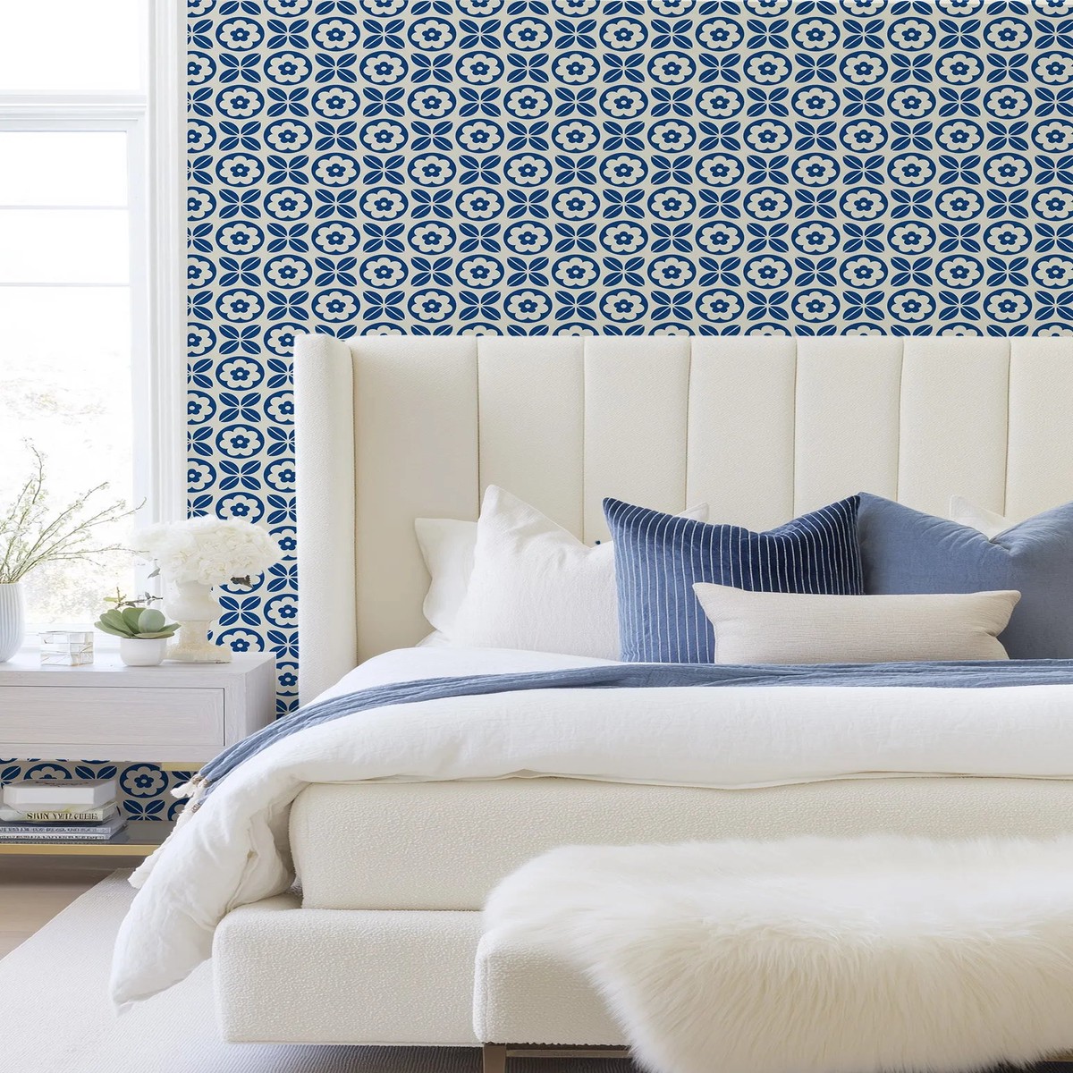 Blue Tiling Wallpaper