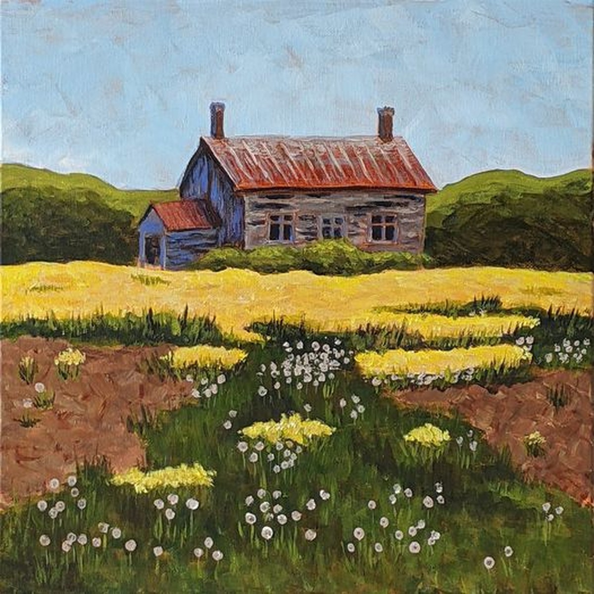 Mother Nature Reclaiming the Earth - original painting by Rosalyn Insley