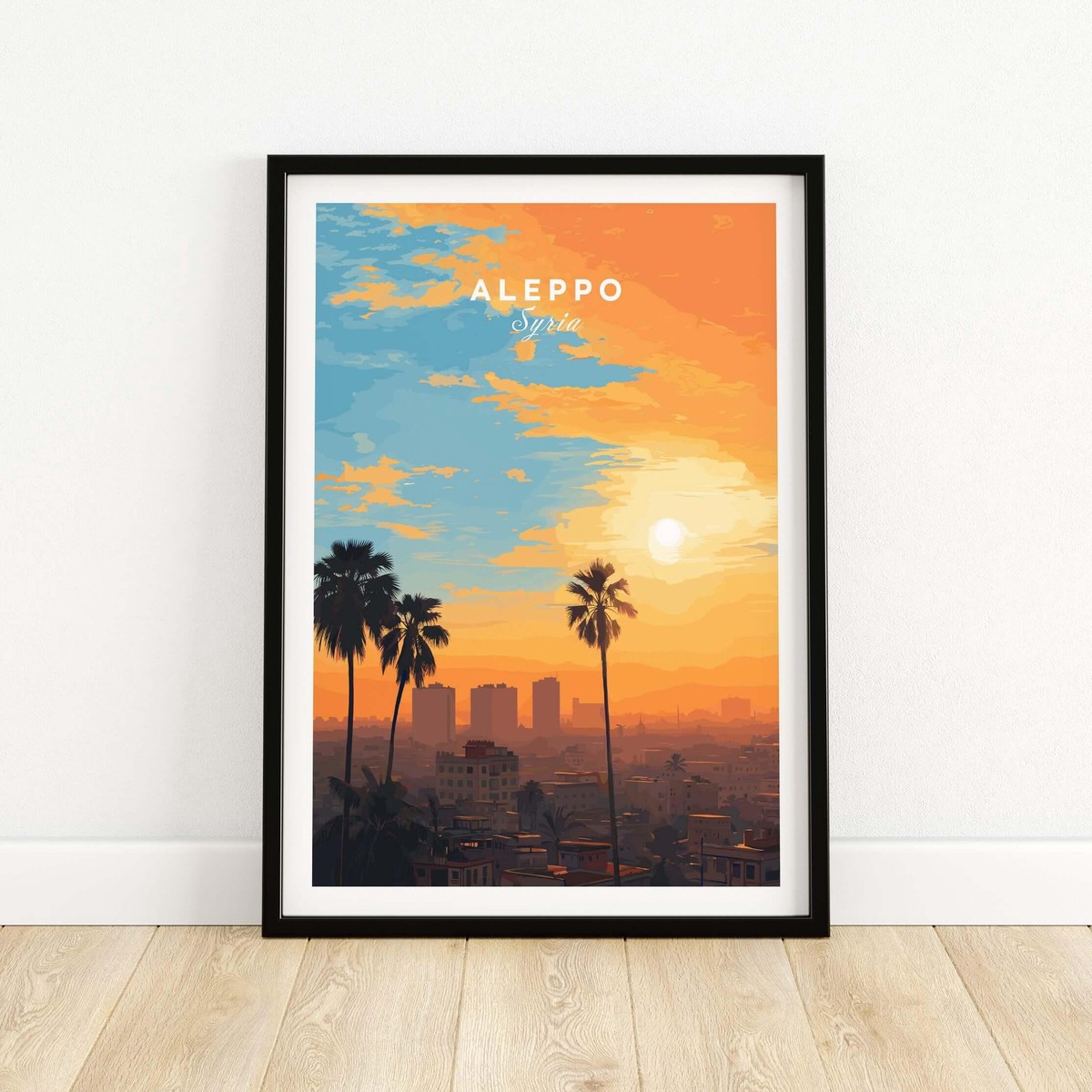 Aleppo City Print - Syrian Sunset Wall Art - Travel Decor