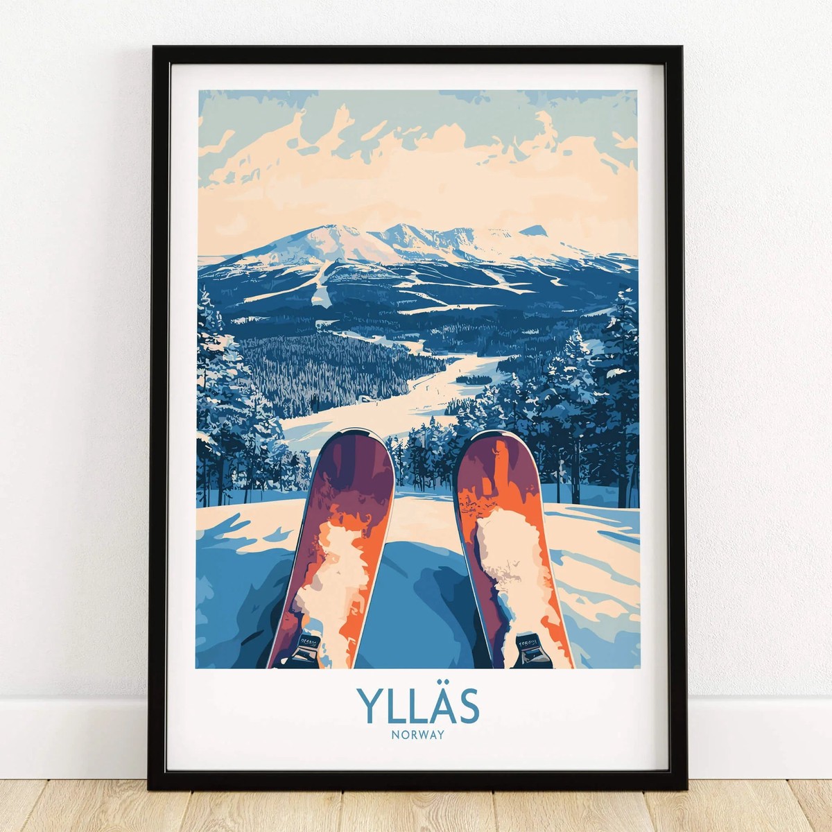 Ylls Winter Poster From the Top Skiing View