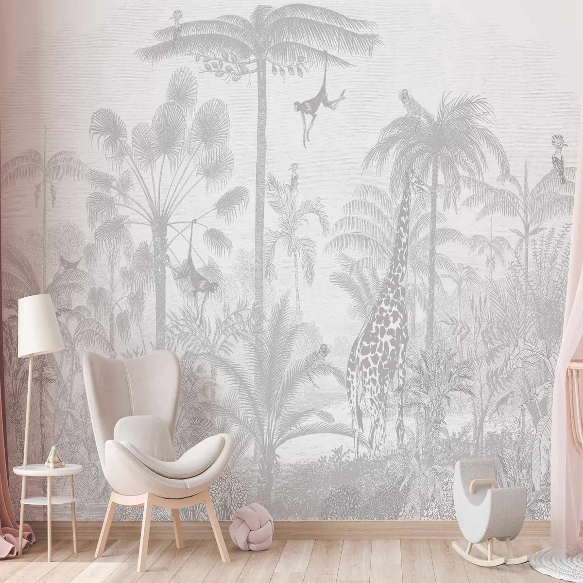 Vintage Jungle in Mist Wallpaper Mural