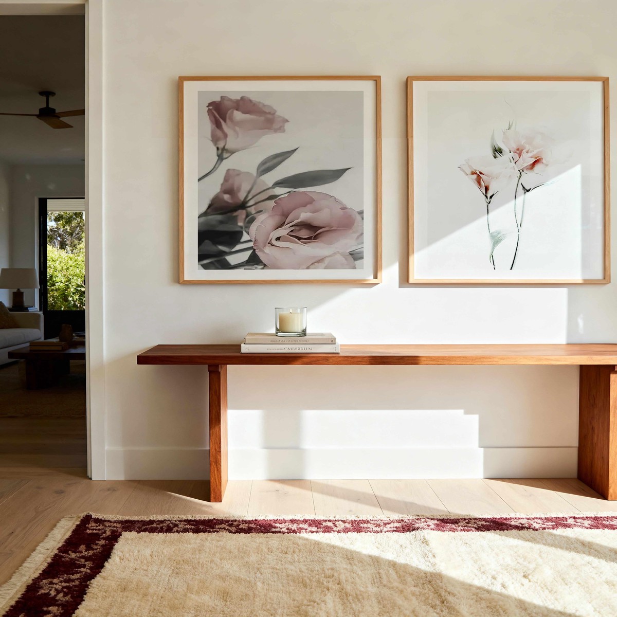 Pink Lisianthus II III Art Print Set of 2 Matching Wall Art