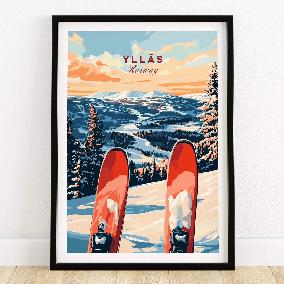 Ylls Norway Ski Poster Winter Landscape Wall Art