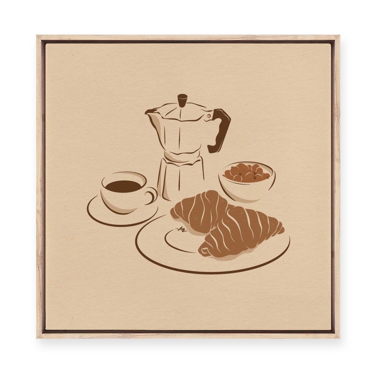Two Croissants Framed Canvas