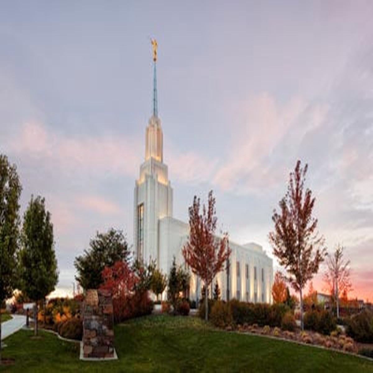 Twin Falls Temple - Sunset by Robert A Boyd