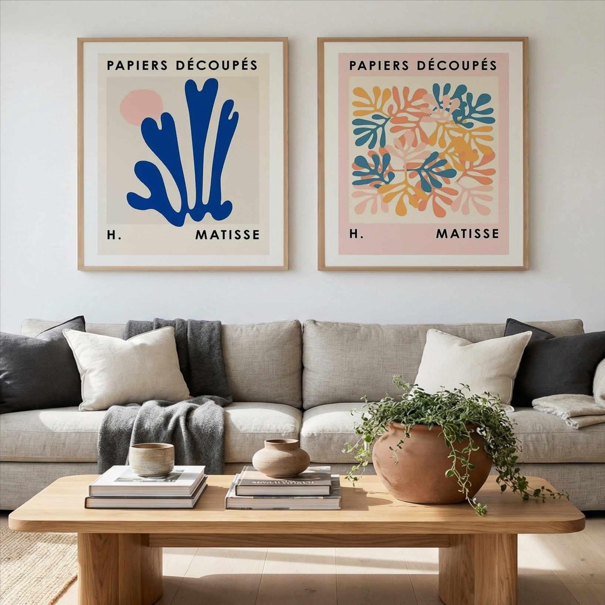 La Papiers Decoupes No I II Art Print Set of 2 Matching Wall Art