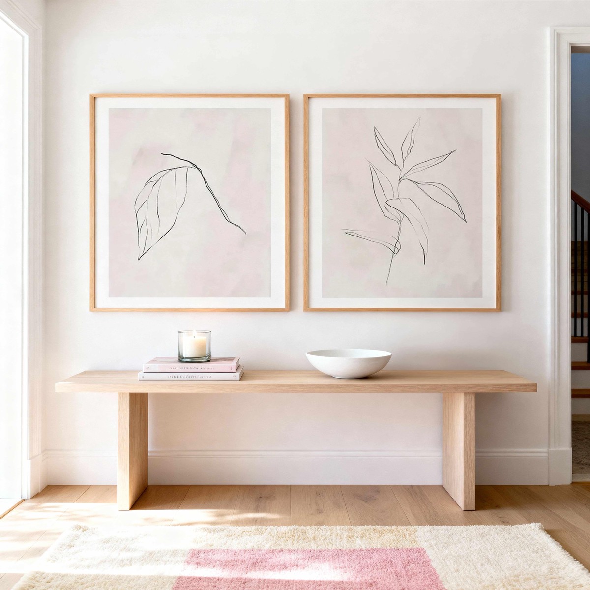 Le Jardin in Charcoal II III Art Print Set of 2 Matching Wall Art