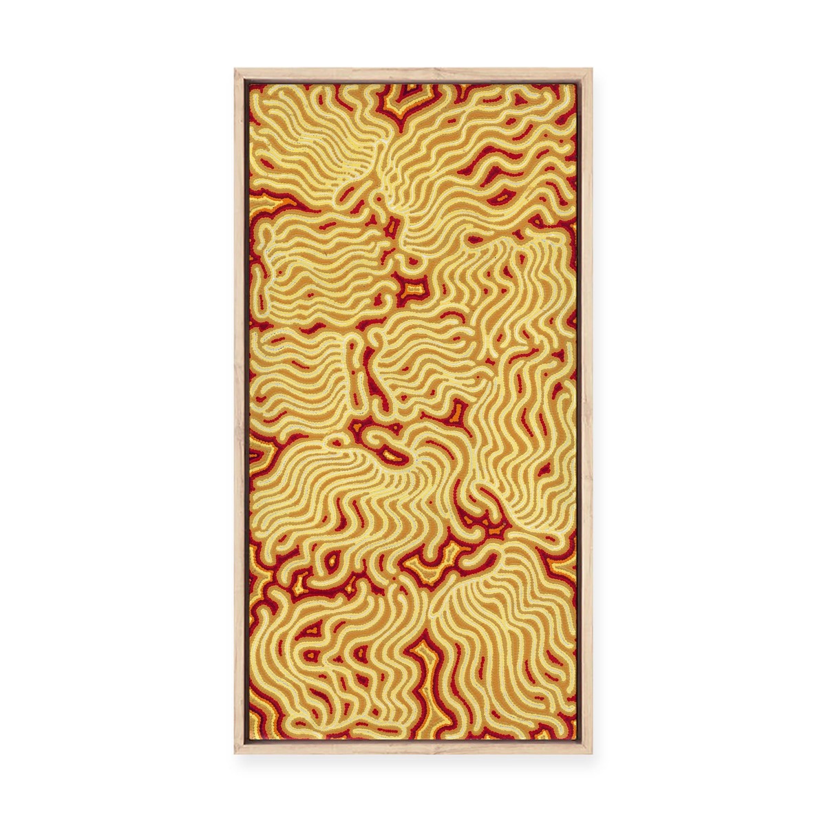 Majardi Jukurrpa (Hairstring BeltSkirt or Tassel Dreaming) Mina Mina No3 Framed Canvas Print