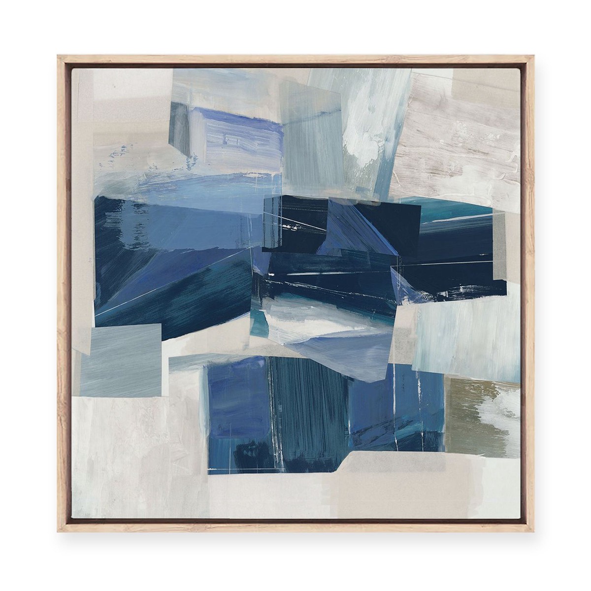 Blue Dimension I Framed Canvas