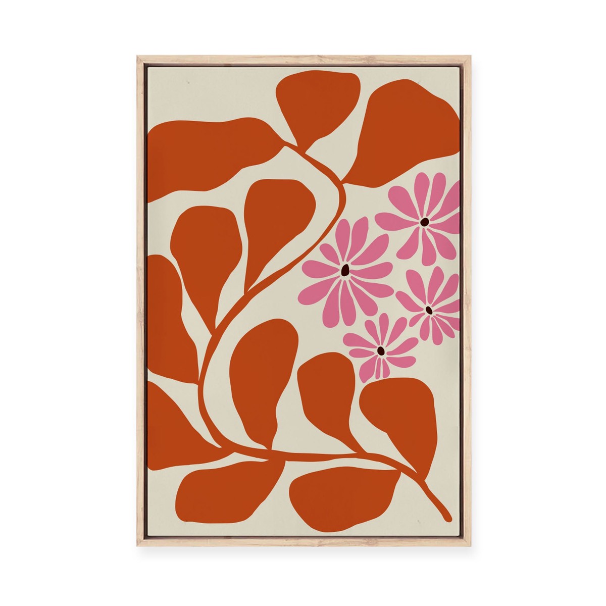 Blooming Pink Framed Canvas