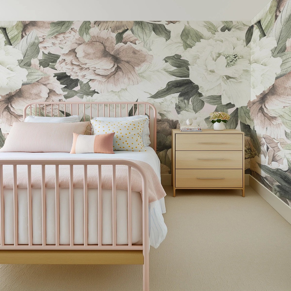 Blush Peony Floral Wallpaper Mural