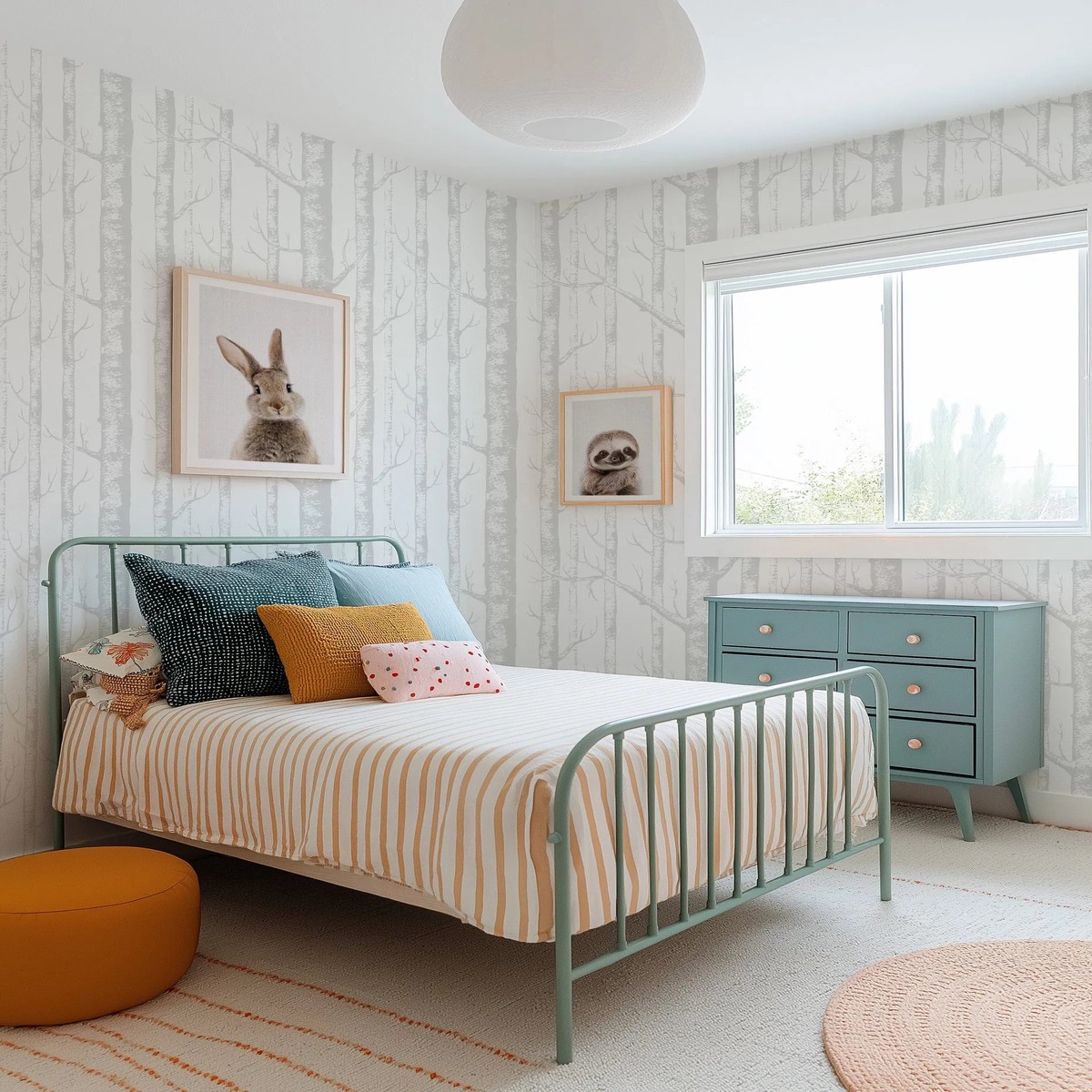 Birch Trees in Grey Wallpaper