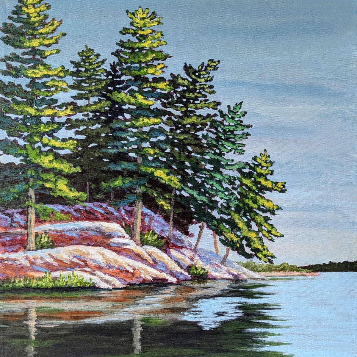 Following The Shoreline - original painting by Rosalyn Insley