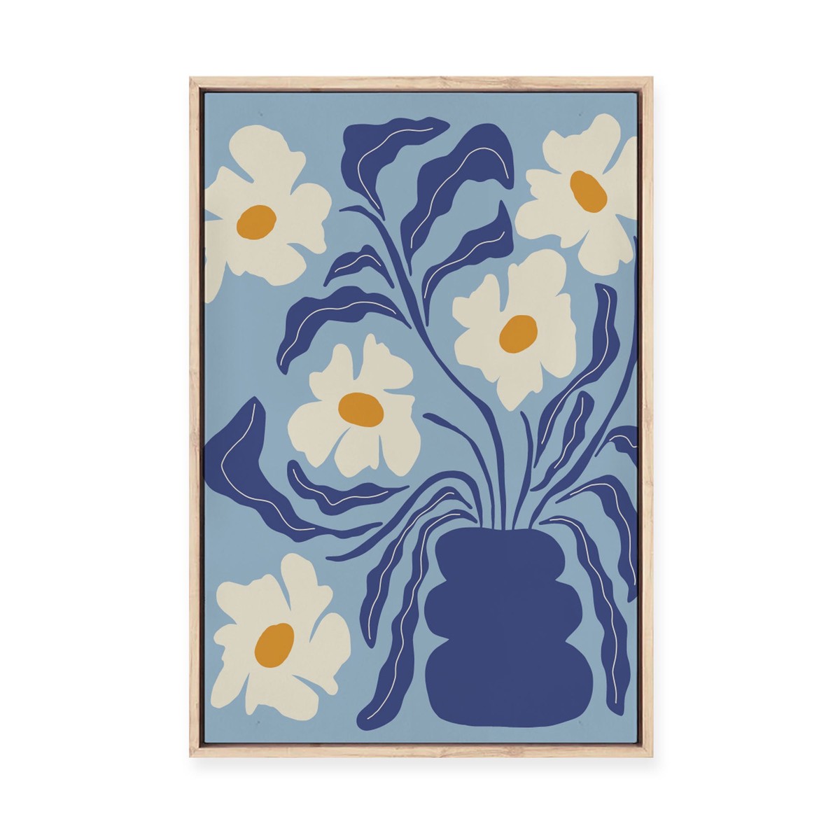 Blue Moon Flower Framed Canvas