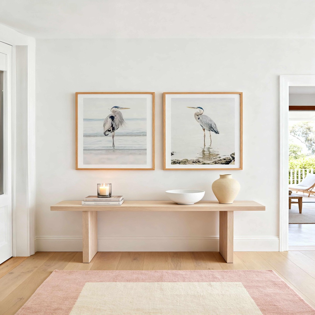 Heron No I II Art Print Set of 2 Matching Wall Art