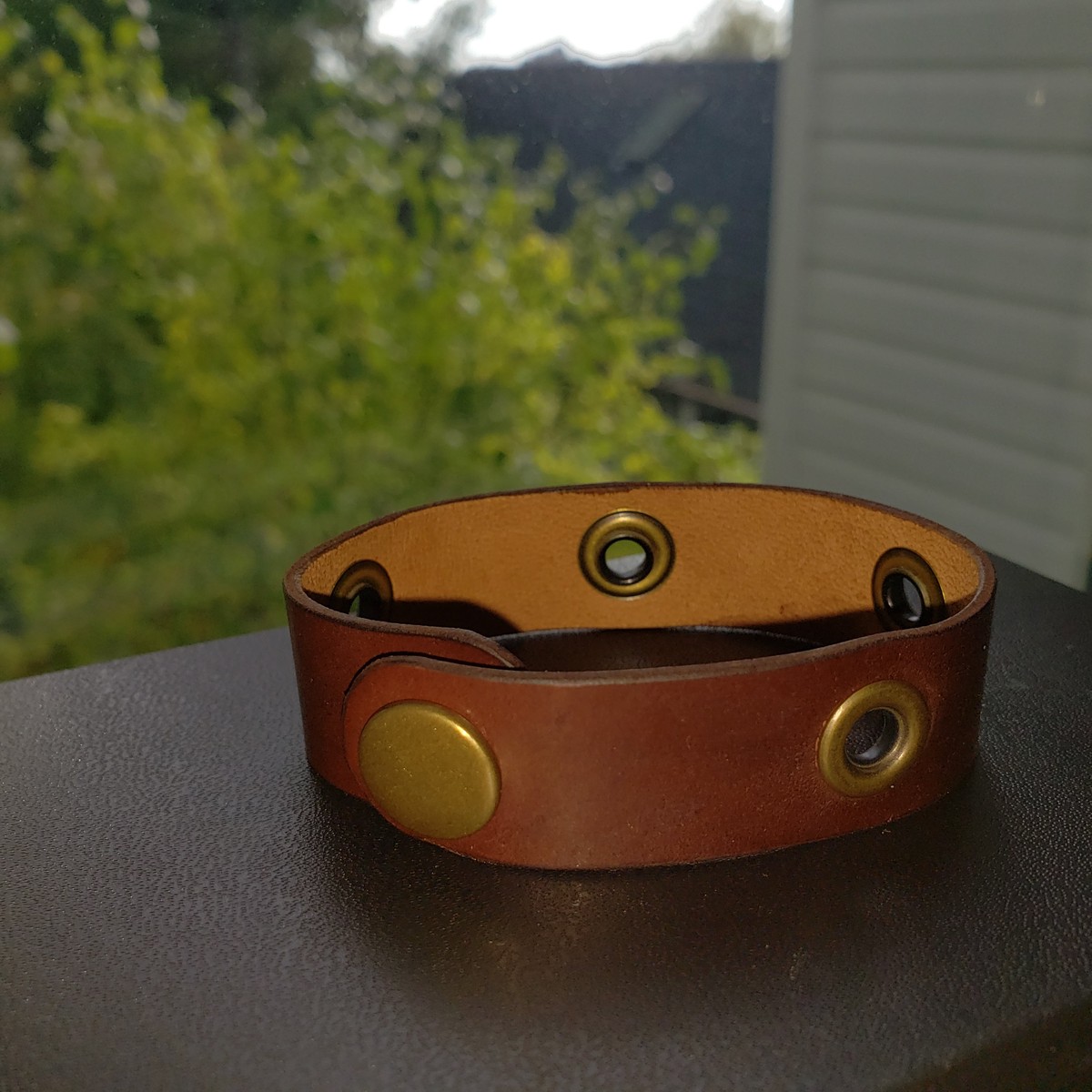 Cordovan Bracelet w Grommets by David Yi