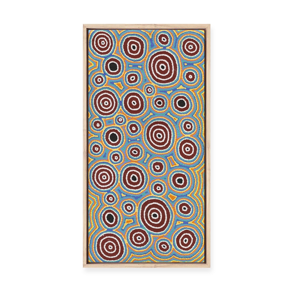 Janganpa Jukurrpa (Brush-tail Possum Dreaming) Mawurrji No2 Framed Canvas Print