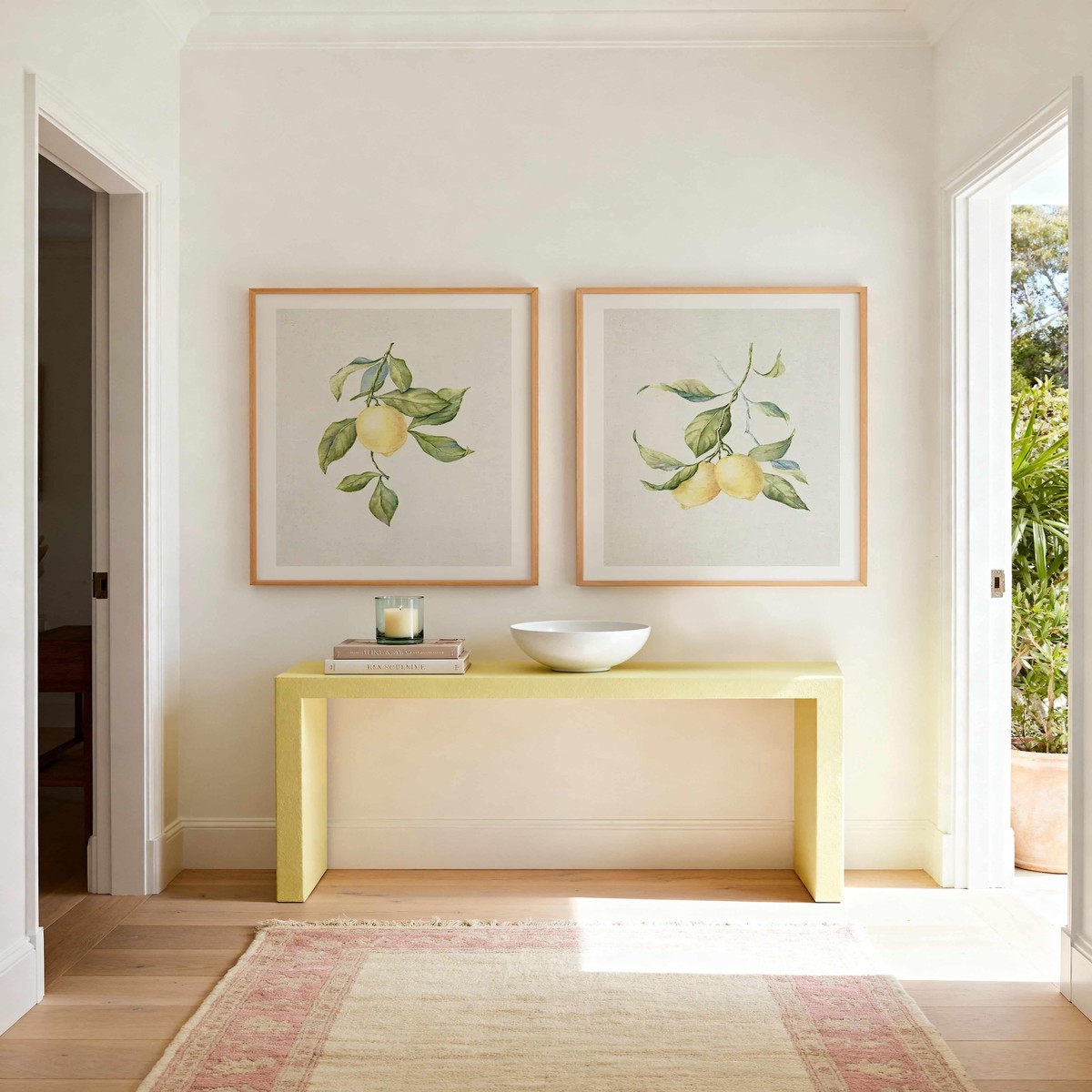 Lemon on Linen I III Art Print Set of 2 Matching Wall Art