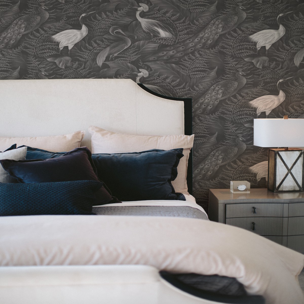 Birds Of The Tropics Black White Wallpaper