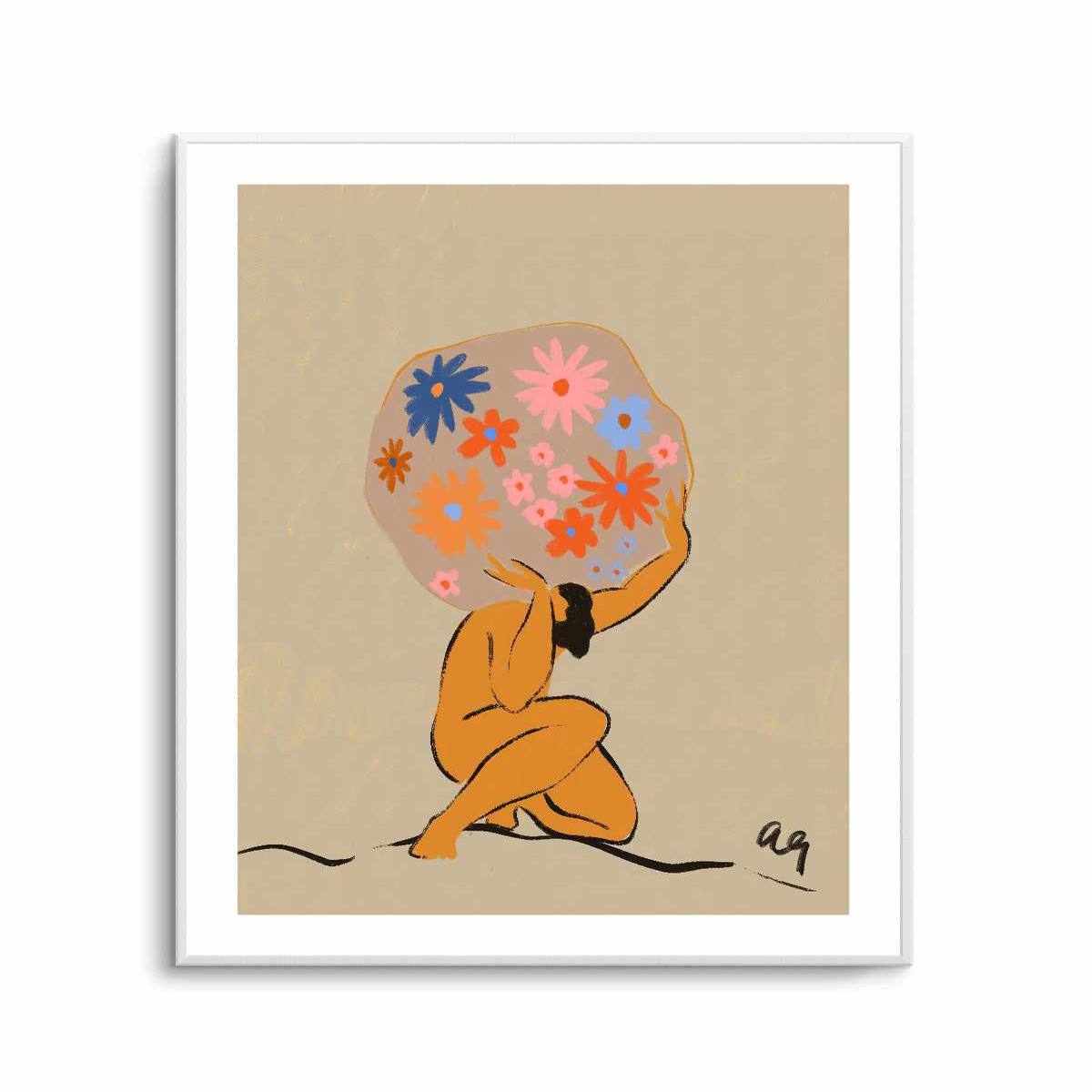 World on her Shoulders by Arty Guava Art Print