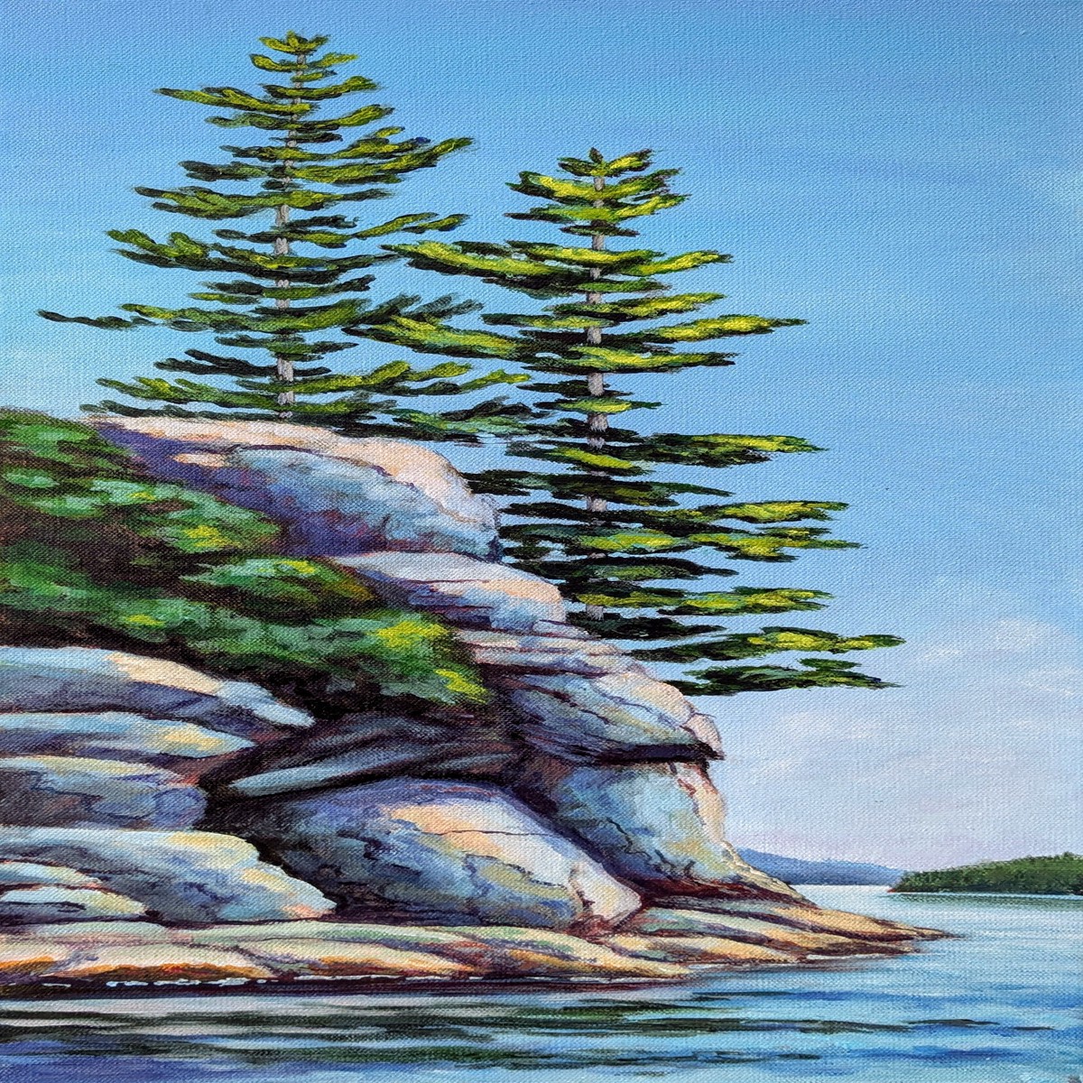 Two Pines - original painting by Rosalyn Insley