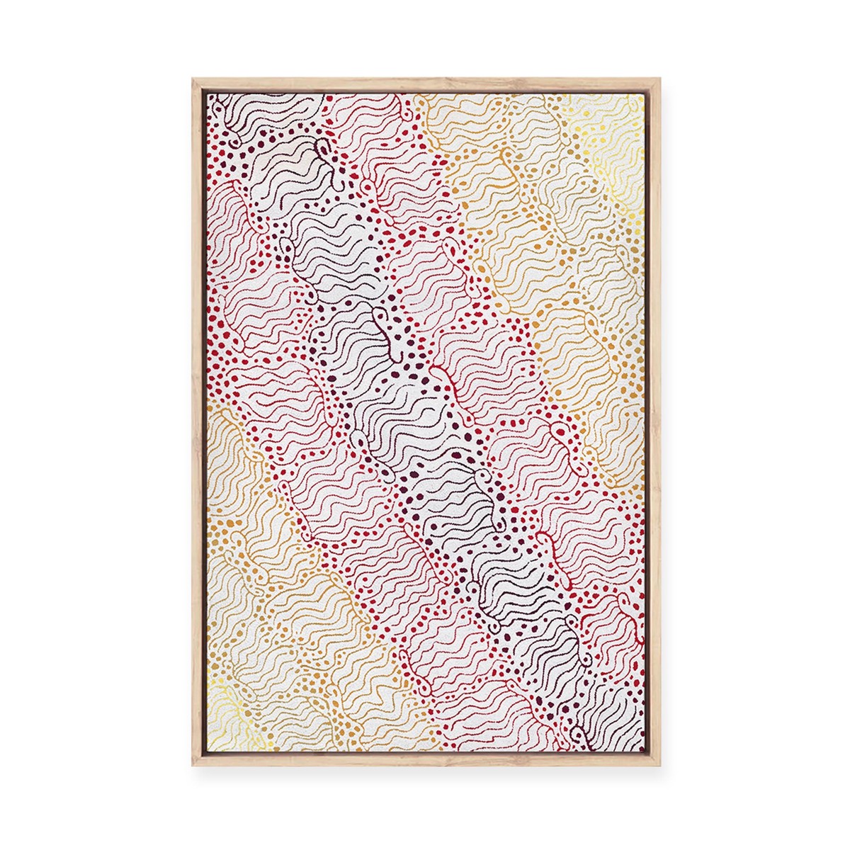 Majardi Jukurrpa (Hairstring BeltSkirt or Tassel Dreaming) Mina Mina No4 Framed Canvas Print