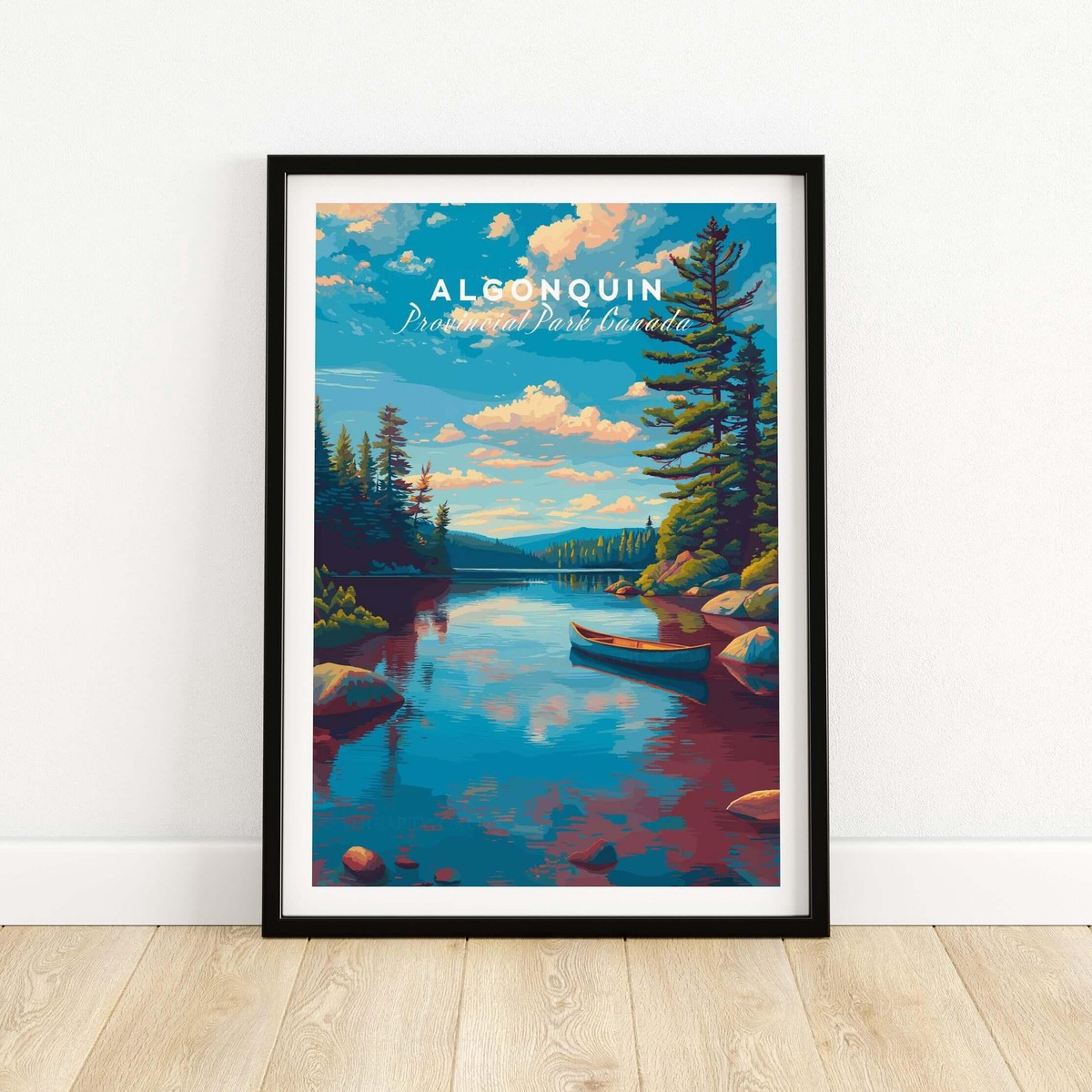 Algonquin Ontario Blue Water Landscape Print Nature Wall Decor