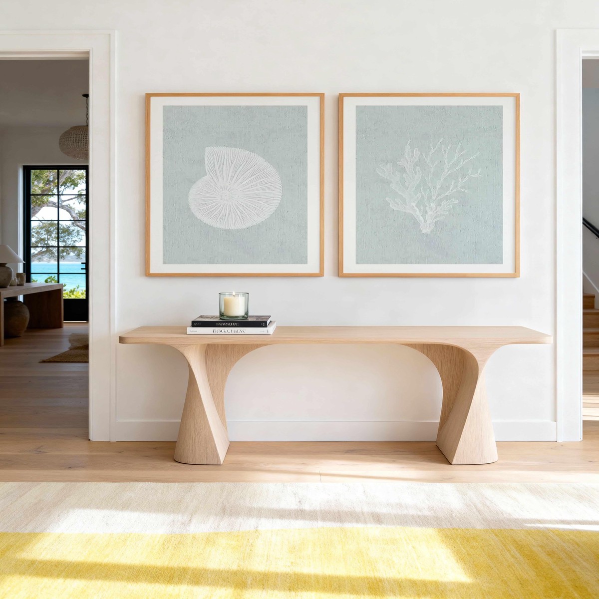 Hamptons Seaside Collection White II IV Art Print Set of 2 Matching Wall Art