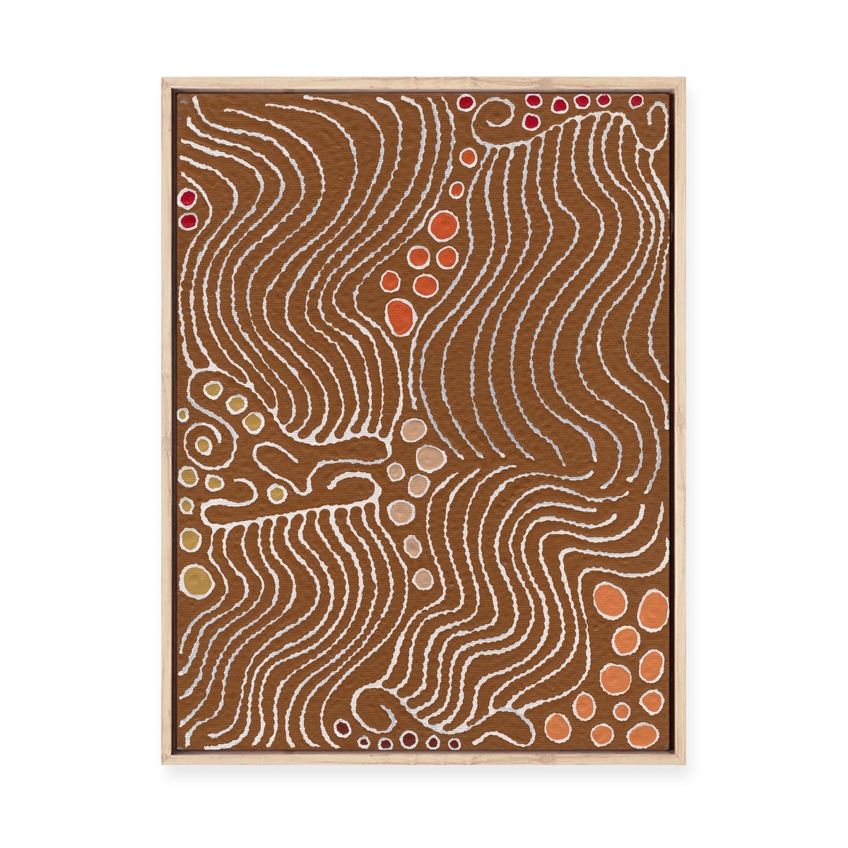 Majardi Jukurrpa (Hairstring BeltSkirt or Tassel Dreaming) Mina Mina No2 Framed Canvas Print