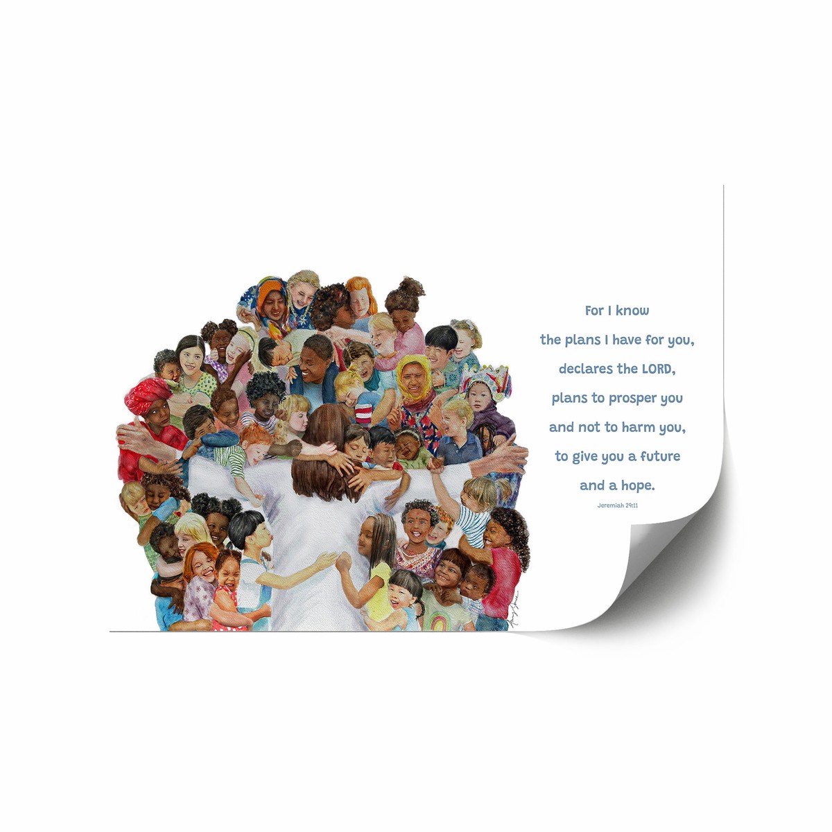 Jeremiah 2911 (Encircled in the Arms of His Love) 12x18 repositionable poster