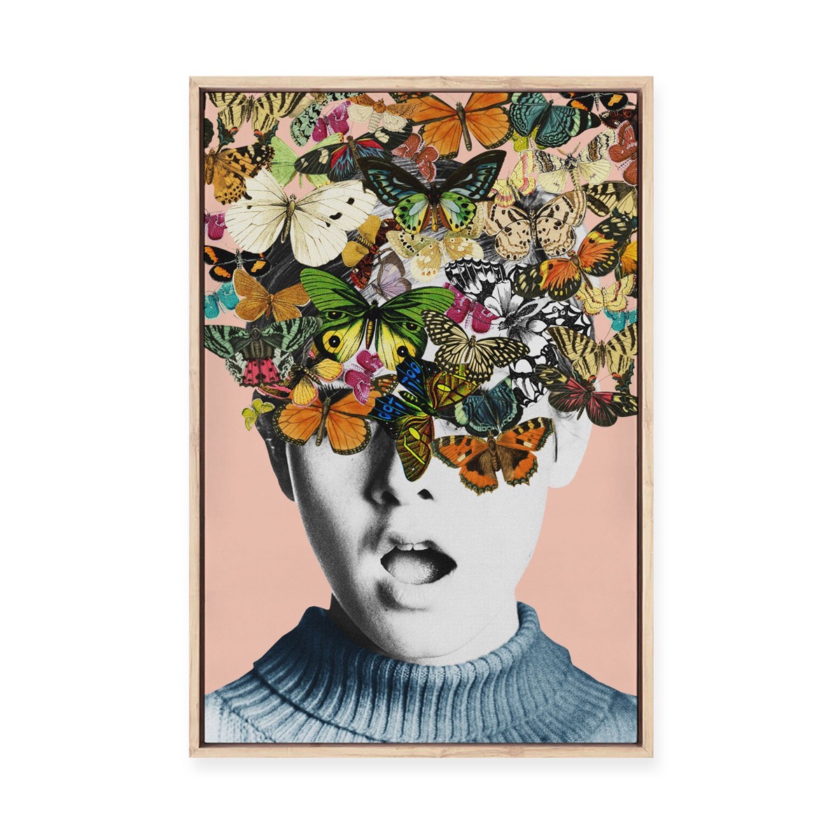 Twiggy Surprise Framed Canvas