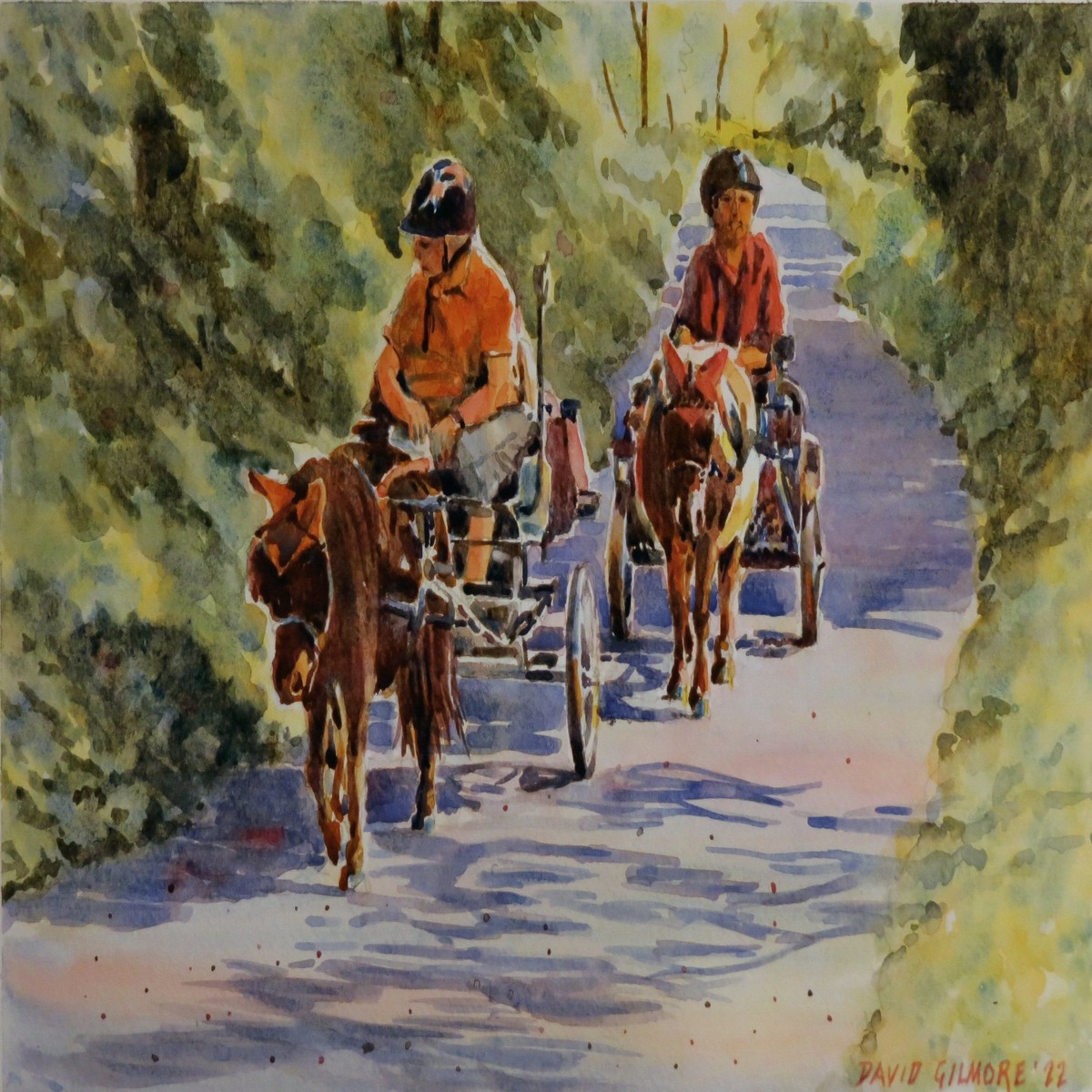 Miniature Horses on the Trail - Original Watercolour 495