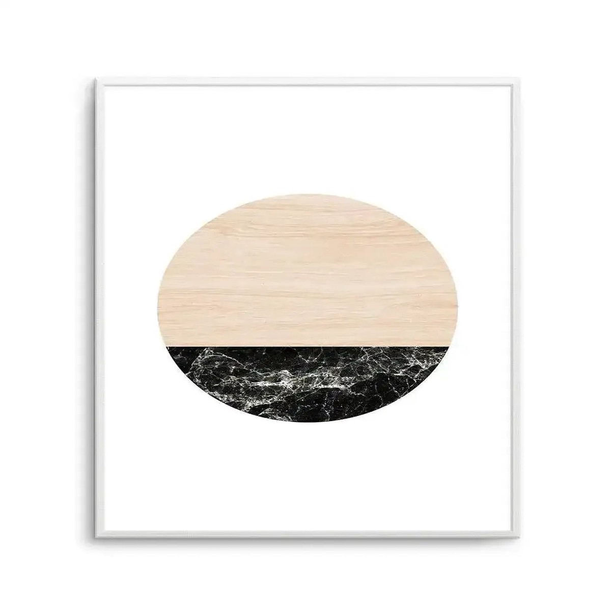 Wooden Marble Moon Art Print