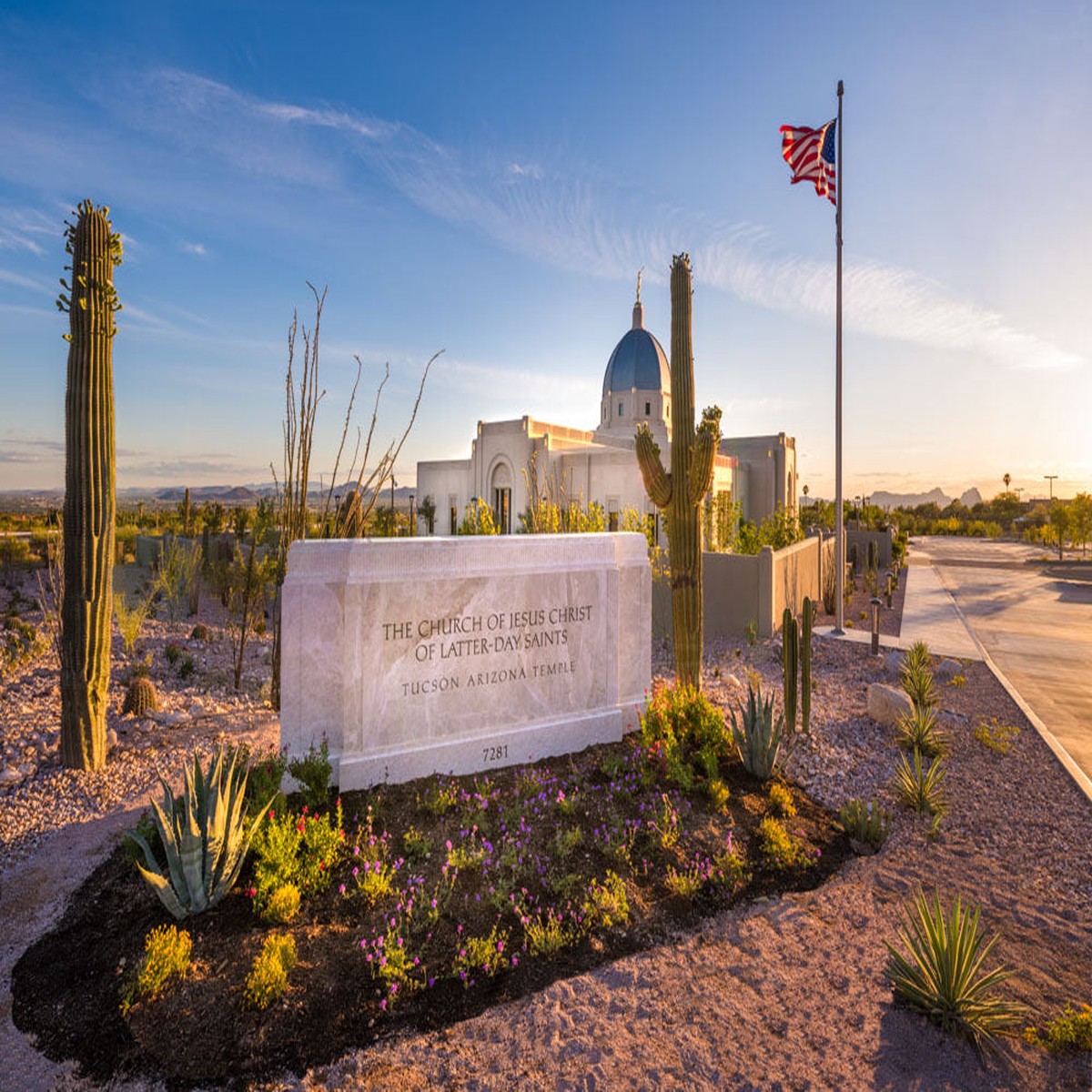 Tucson Arizona Temple - Golden Desert by Lance Bertola