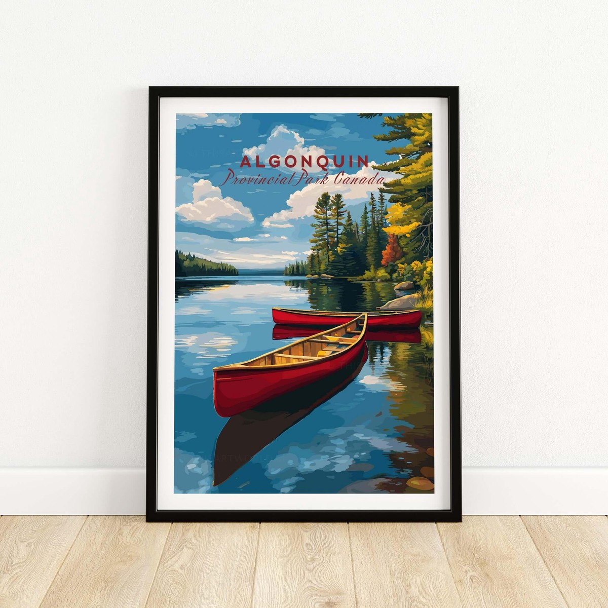 Algonquin Ontario Wilderness Boating Art North American Nature Decor