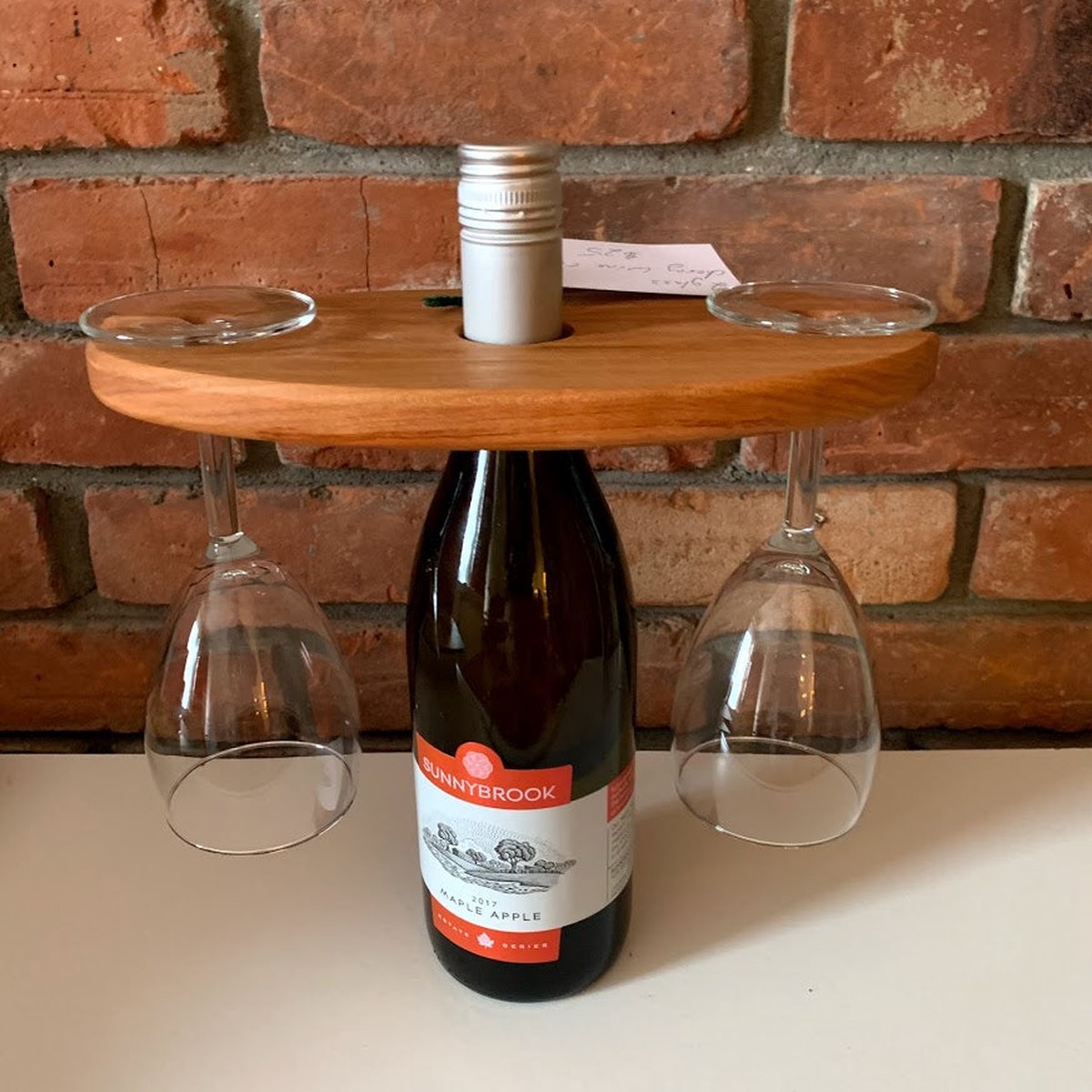 Cherry Wine bottle 2 Glass holder