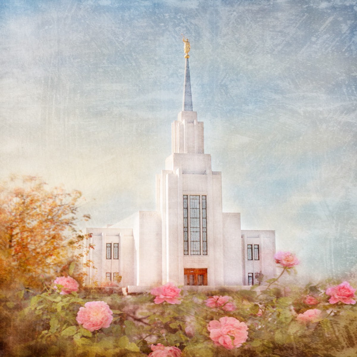 Twin Falls Temple - Autumn Blessings by Mandy Jane Williams
