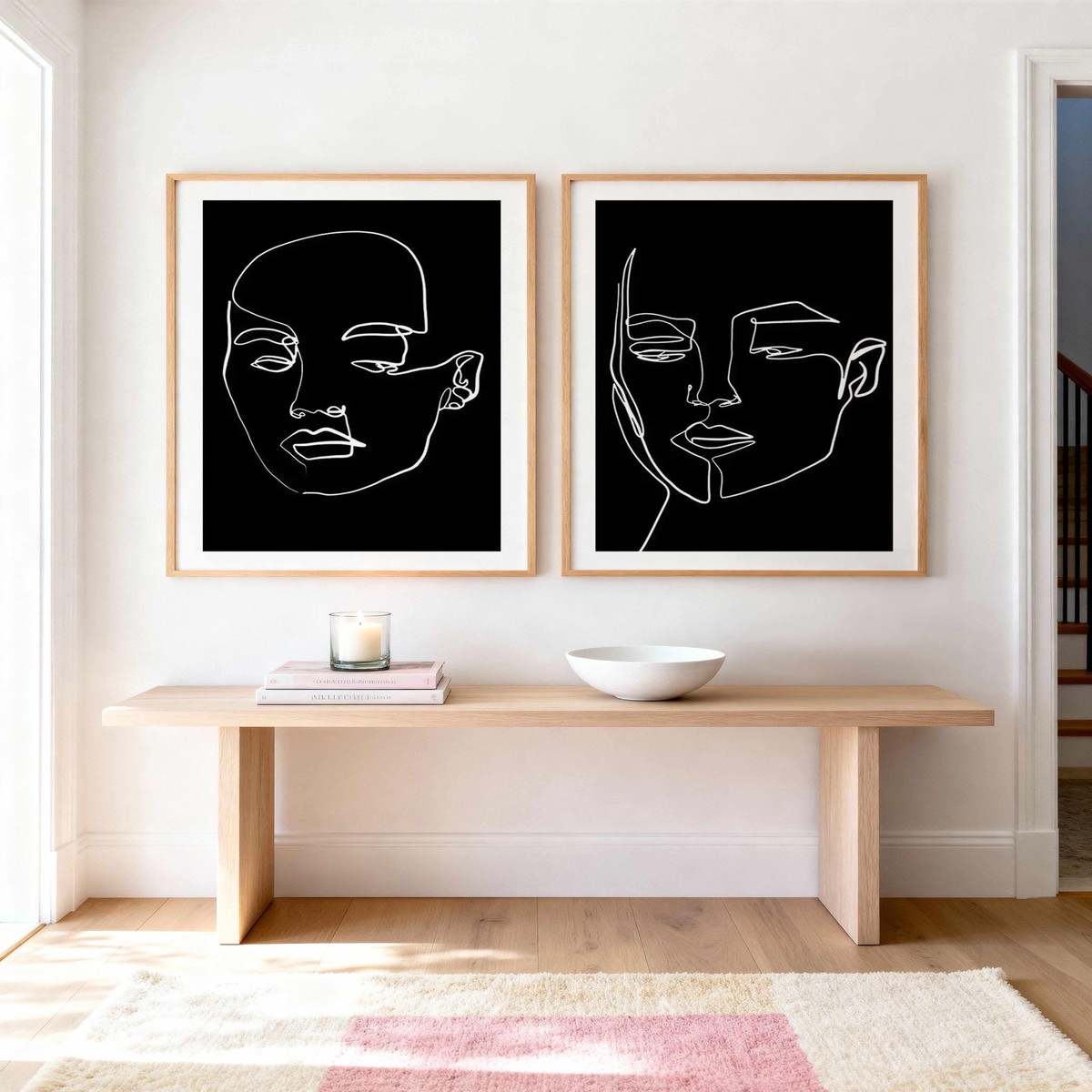Her Contours BW I II Art Print Set of 2 Matching Wall Art