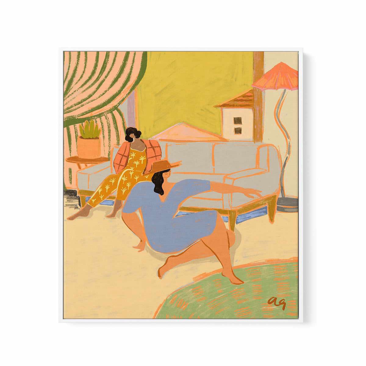 A Day At Home by Arty Guava Framed Canvas Art Print