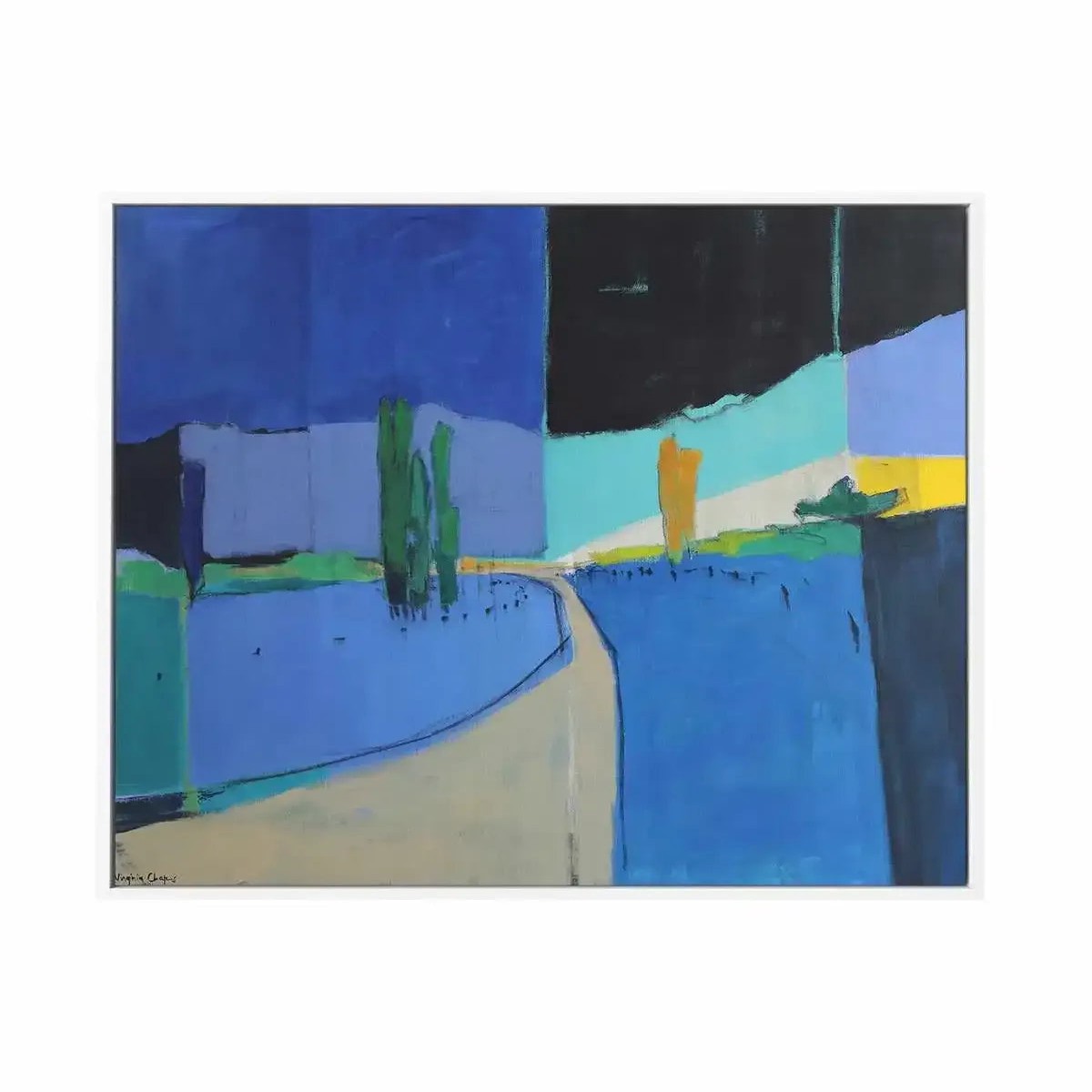 A Road Between by Virginia Chapuis Framed Canvas Art Print