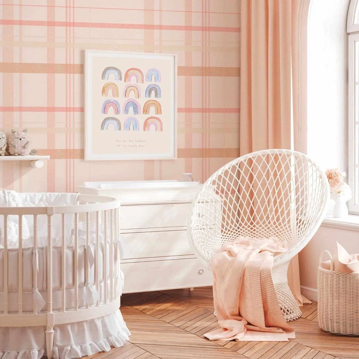 Blush Checkers Wallpaper