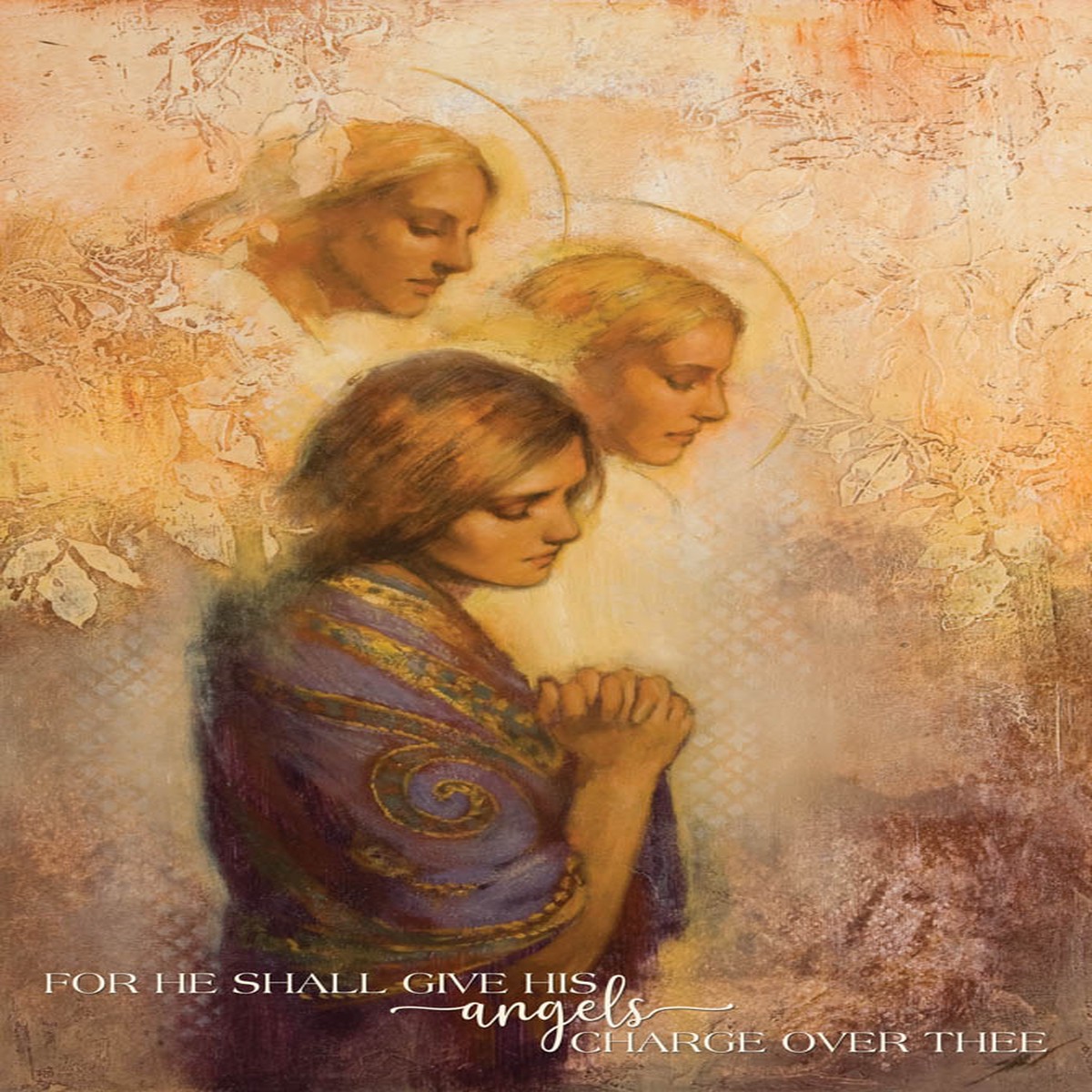 For he shall give his angels charge over thee 12x18 repositionable poster